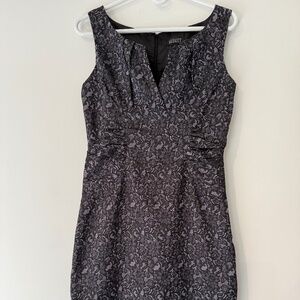 Adrianna Papell Purple and Black Lace Dress